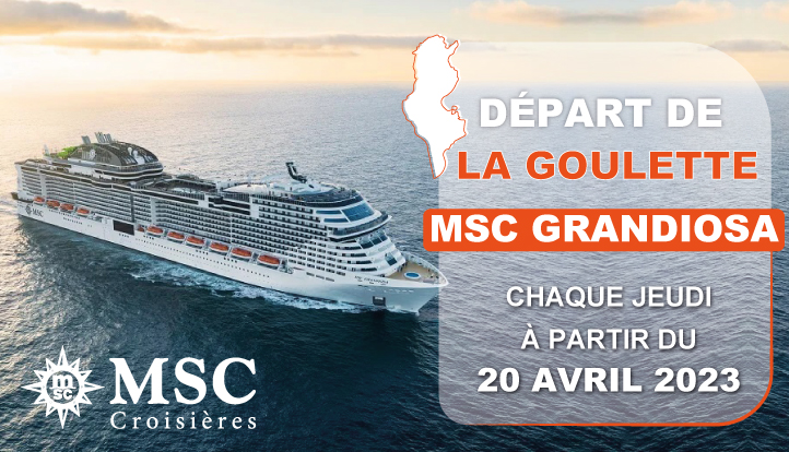 Embarquement Tunis - MSC Grandiosa 2023